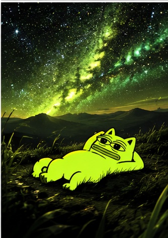 Mascot under stars